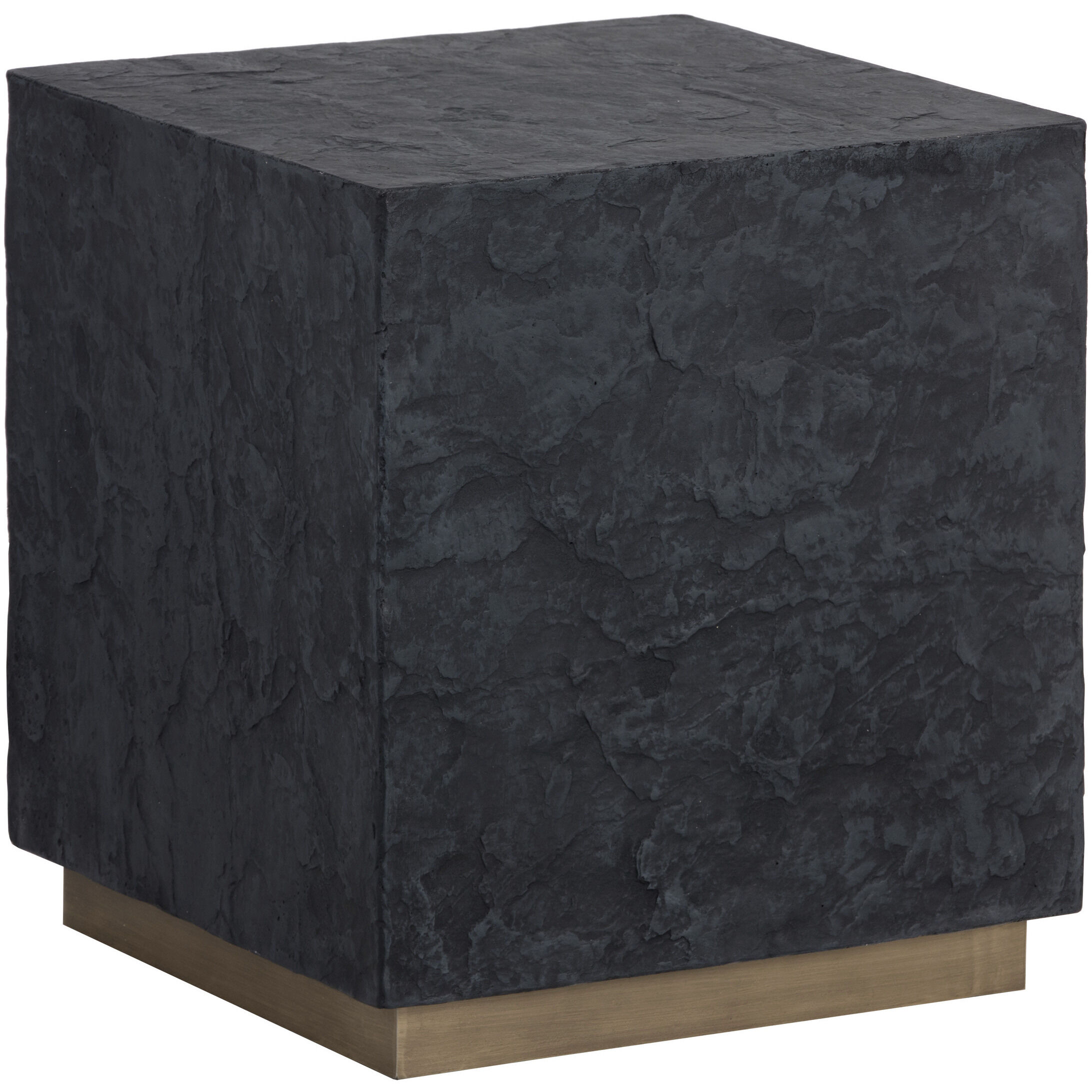 Newbury 22 X 20 inch Black / Antique Brass End Table